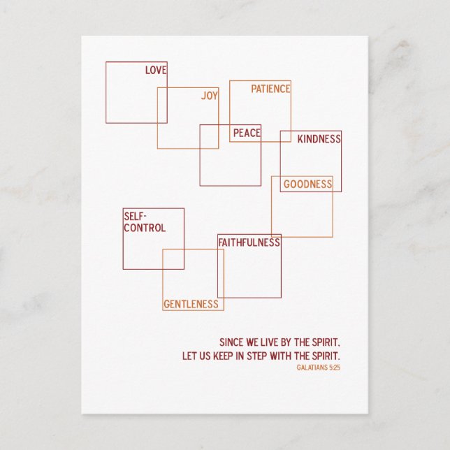 Modern frukt i den andliga utformningen vykort (Framsida)