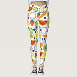 Modern frukt och grönsaker Mönster Leggings