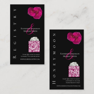 Modern Fuchsia Orchids—Bröllop Registry- Visitkort