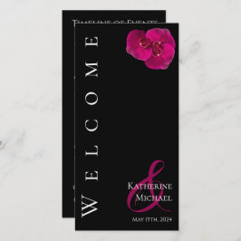 Modern Fuchsia Orchids-Bröllopsprogram-