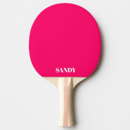 Modern fuchsia & vit monogramnamn pingisracket