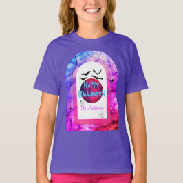 Modern Full Moon Fladdermus Spider Spooky Happy ha T Shirt