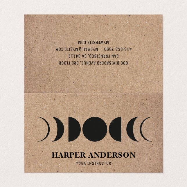 Modern full Moon Yoga-Professionell  Visitkort (Utsida ovikt)