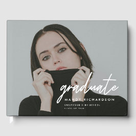Modern Full Photo Script Custom Graduation Party Gästböcker