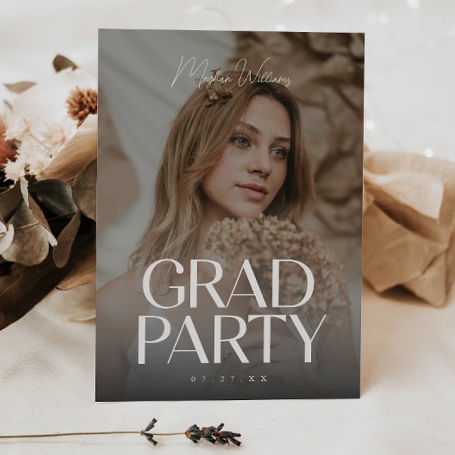Modern Full Photo Script Examenfest Inbjudningar (Skapare uppladdad)