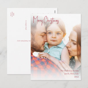 Modern Fullt av handskrivet julskript - foto Helg Vykort