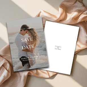 Modern Fullt Bleed Beach Photo Destination Wedding Spara Datumet