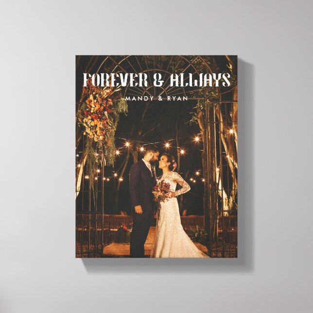 Modern Fullt Photo Personligt bröllp par Canvastryck (Framsida)
