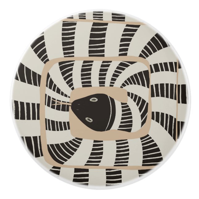 Modern Fun Abstract Striped Snake | Snake Lovers Knopp (Framsidan)