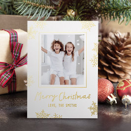 Modern Fun Snowflakes Merry Christmas Script Photo