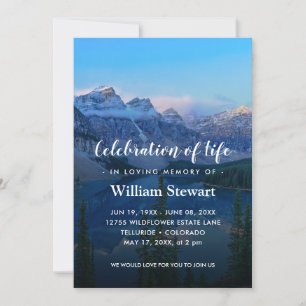 Modern Funeral Canada Nature Firande of Life Inbjudningar