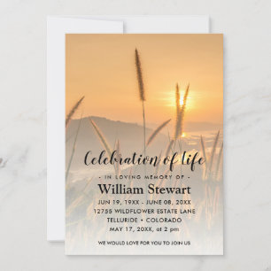 Modern Funeral   Celebration of Life Boho Inbjudningar