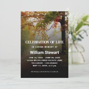 Modern Funeral Firande i Life Forest Inbjudningar