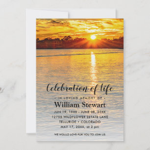 Modern Funeral Firande i Life Sunset Inbjudningar