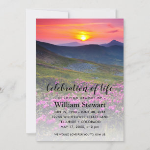 Modern Funeral Firande i Life Sunset Inbjudningar