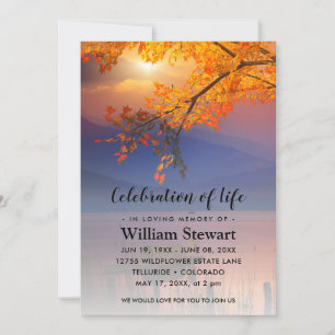 Modern Funeral Firande i Life Sunset Inbjudningar