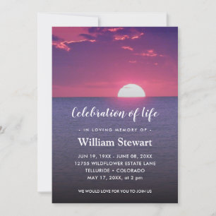 Modern Funeral Firande i Life Sunset Inbjudningar