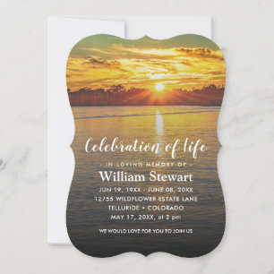 Modern Funeral Firande i Life Sunset Inbjudningar