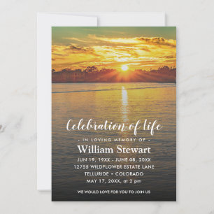 Modern Funeral Firande i Life Sunset Inbjudningar