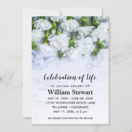 Modern Funeral | Firande i Life White Flowers Inbjudningar