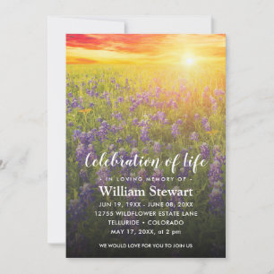 Modern Funeral Firande i Life Wildblomma Inbjudningar