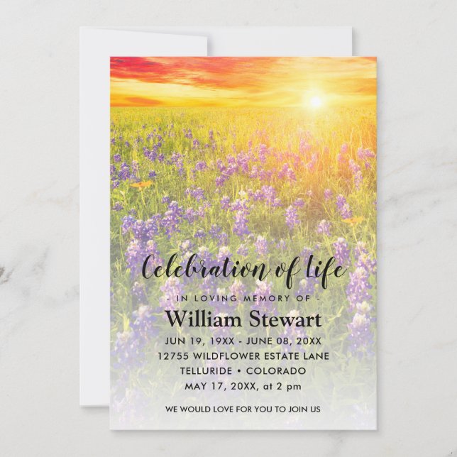Modern Funeral | Firande i Life Wildblomma Inbjudningar (Framsida)