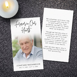 Modern Funeral Heares Photo Prayer Card Visitkort