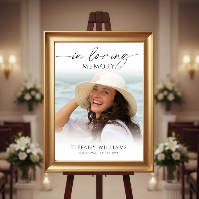 Modern Funeral In Loving Memory Photo Welcome Sign Poster (Skapare uppladdad)