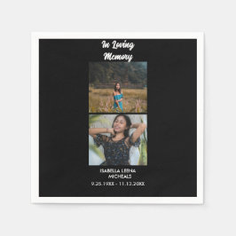 Modern Funeral Personalized 2 Photo Memoria Pappersservett