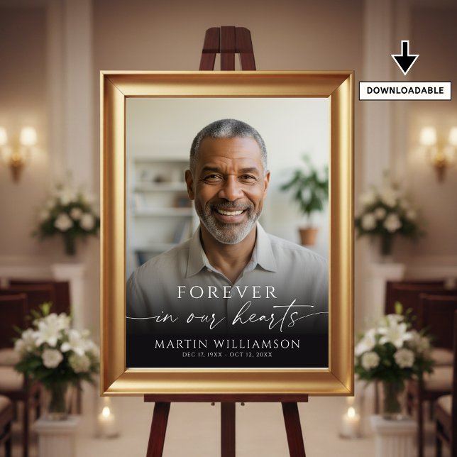 Modern Funeral Photo Script Welcome Sign Poster (Skapare uppladdad)