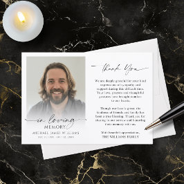 Modern Funeral Photo Thank You In Loving Memory Tack Kort