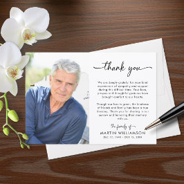 Modern Funeral Photo Thank You Sympathy Tack Kort