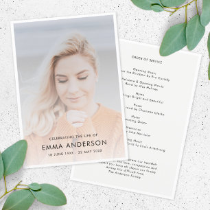 Modern Funeral   Serviceanteckningsfoto för bestäl Program