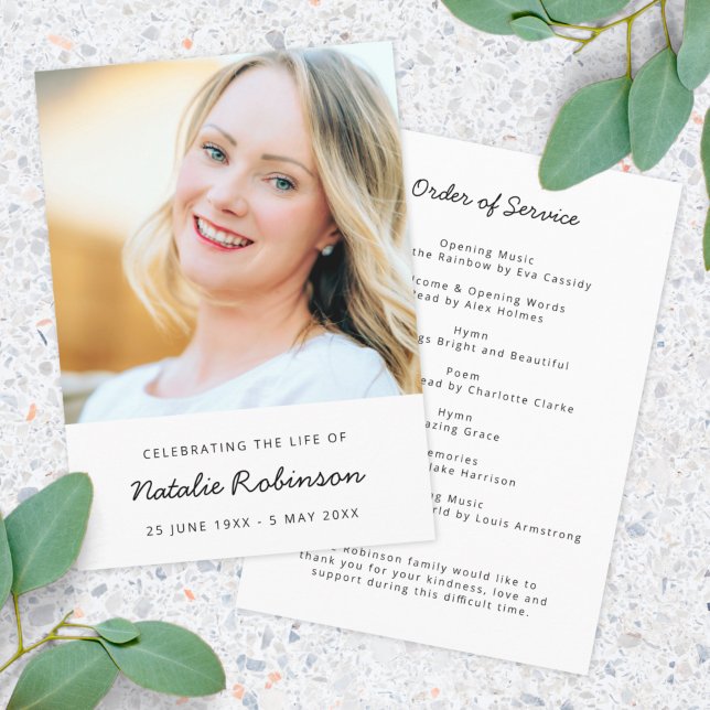 Modern Funeral | Serviceorder Life Firande Program (Skapare uppladdad)