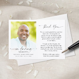 Modern Funeral Thank You In Loving Memory Photo Tack Kort
