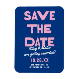 Modern Funky av fetstil, Bröllop spara datum Magnet