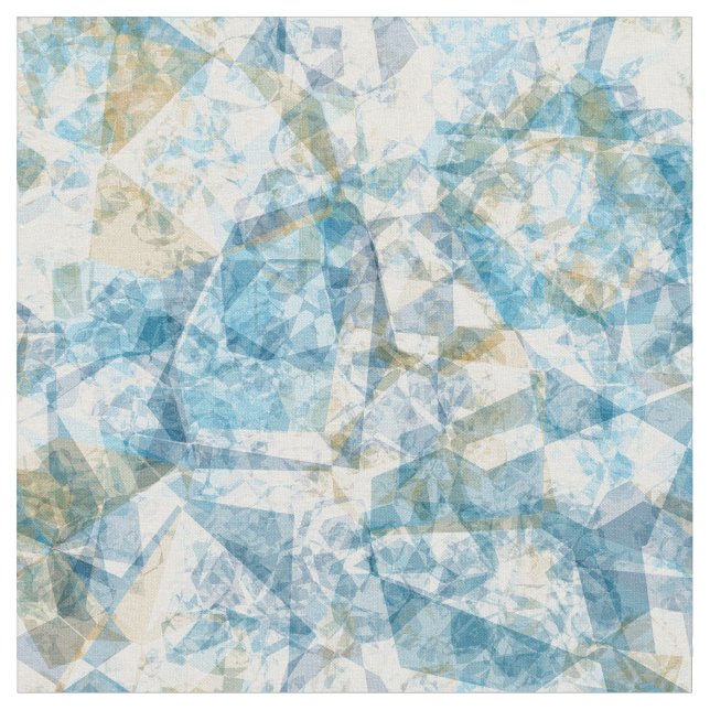 Modern Funky Coola Retro Polygon Mosaic Mönster Tyg (Närbild)