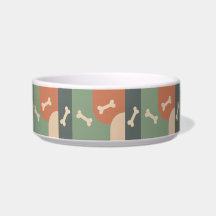 Modern Funky Hund Bone Sage Terracotta Tan Pet Bow
