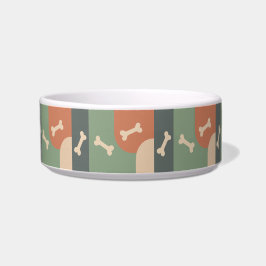 Modern Funky Hund Bone Sage Terracotta Tan Pet Bow