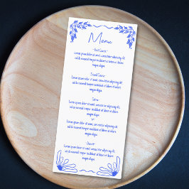 Modern Funky Whimsical Blue Hand plockade Bow Meny