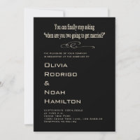 Modern Funny Black White Bröllop
