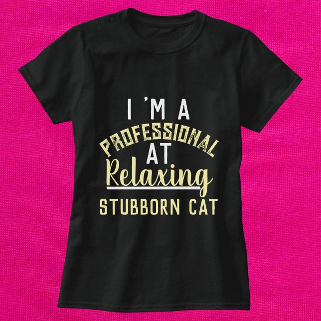 Modern Funny Cat Script Personlig Women Black T Shirt (Skapare uppladdad)