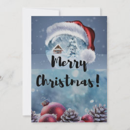 Modern funny cute Christmas reindeer Kort