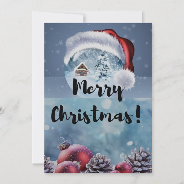 Modern funny cute Christmas reindeer      Kort (Framsida)