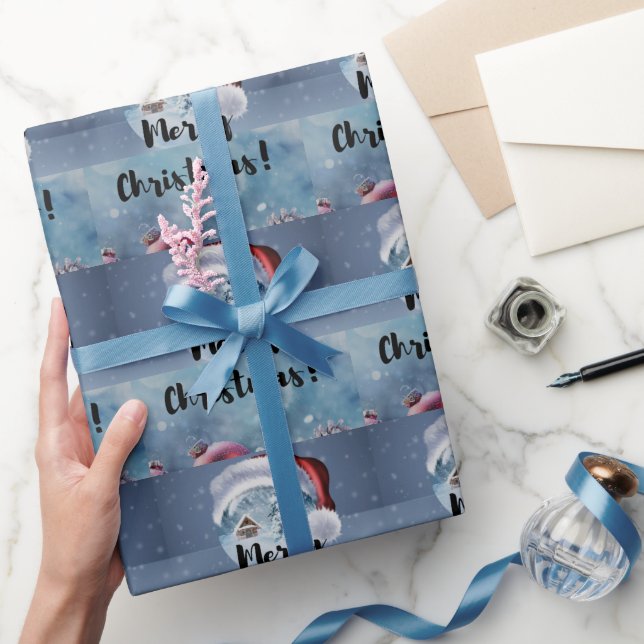 Modern funny cute Christmas reindeer      Presentpapper (Gifting)