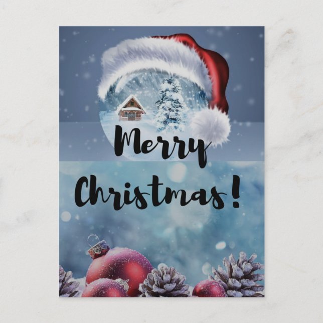 Modern funny cute Christmas reindeer      Vykort (Framsida)