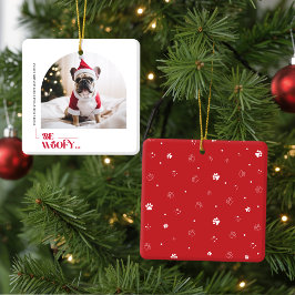 Modern Funny Family Pet Dog Arch Photo Christmas Julgransprydnad Keramik