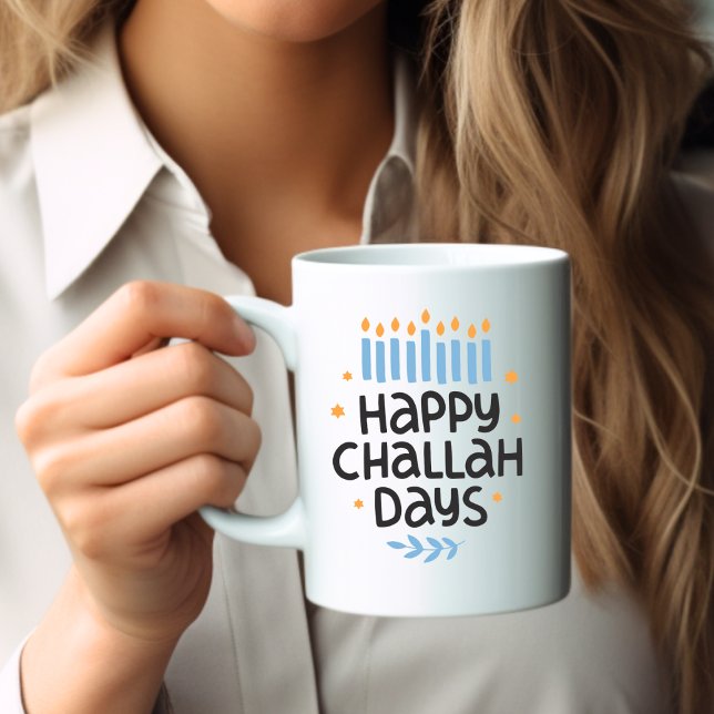Modern Funny Hanukkah Challah Days Kaffemugg (Skapare uppladdad)