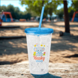 Modern Funny Husky Mamma Cute Elephant Take Away Mugg