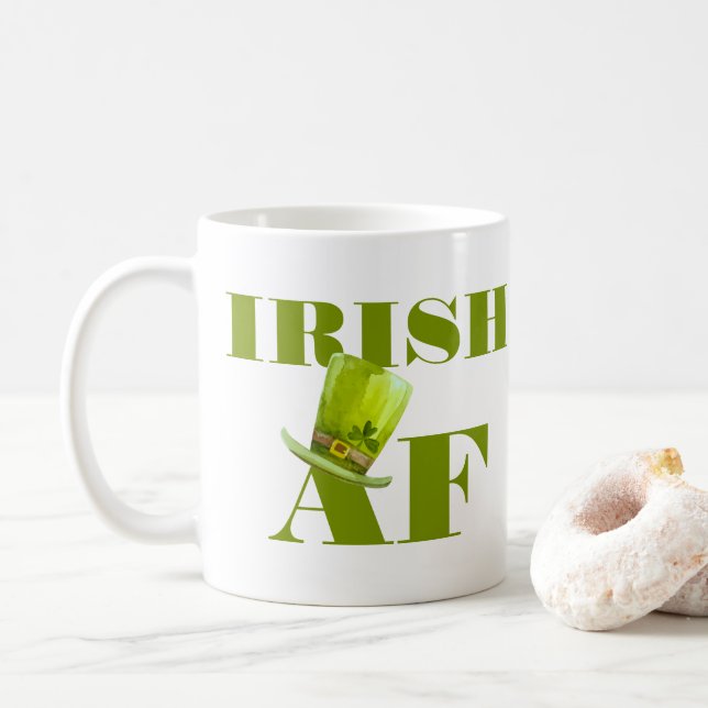 Modern Funny IRISH AF Kaffemugg (Med munk)